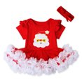 thumbnail image 2 of xiaxaixu Robe de Noël pour Bébé Filles, Manches Courtes Col Rond Tulle une Pièce, 2 of 8