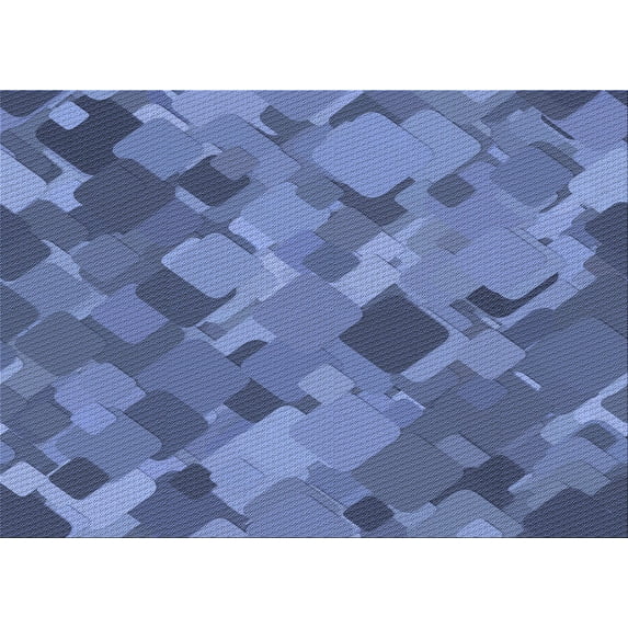 Ahgly Company Machine Washable Indoor Rectangle Transitional Sky Blue Area Rugs, 2' x 5'