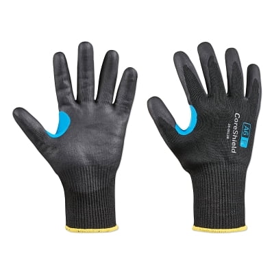 

CoreShield A6/F Coated Cut Resistant Gloves 7/S HPPE/Alloy/Basalt Smooth Nitrile 13 ga Black | Bundle of 2 Pairs