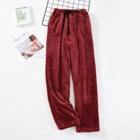 

Mens Winter Warm Fleece Sleep Pants Flannel Pajama Plush Lounge Pants Homewear