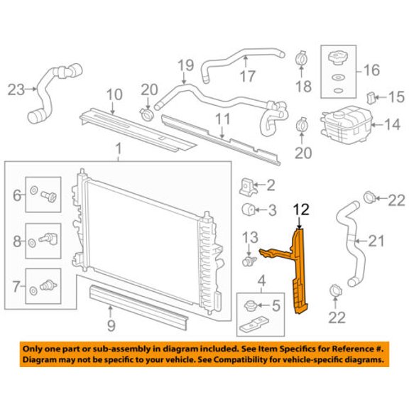 Chevrolet GM OEM 11-15 Cruze 1.4L-L4 Radiator-Side Air Baffle Left 22984485