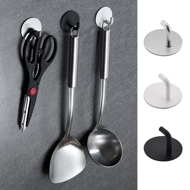 Xihbxyly Gancho Redondo de Acero Inoxidable para Colgar En La Pared, con Ventosa Fuerte, Sin Taladros Ni Tornillos, Resistente a La Humedad y Al Óxido, Apto para Cocina y Baño, Tamaño 4,5 X 3 X 0,6 C