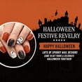 thumbnail image 3 of Halloween Press On Nails Short 24Pcs, Orange Black Glitter Fake Nails with Skull Skeleton Pattern, Reusable Glossy False Nail Tips for Women, Spooky Party Artificial Nails Set, 3 of 9