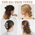 thumbnail image 2 of Square 12-Pack Nonslip Matte Hair Claw Clips for Women - Large & Medium Size Set (4.33” & 1.97”), Strong Hold for Thin, Thick & Curly Hair, Neutral Claw Clips for Updo, Bun & Ponytail, 2 of 7