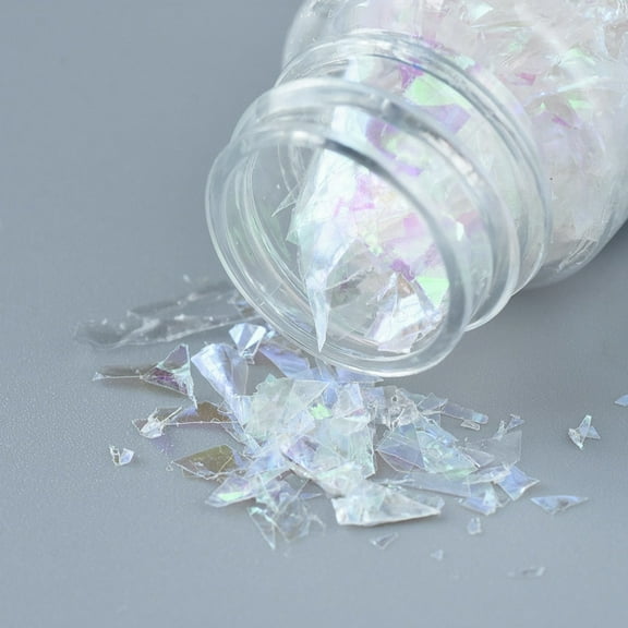 20bottles Plastic Sequins/Paillette Chip UV Resin Filler for Epoxy Resin Jewelry Making White 3~25x2.8~6.5mm