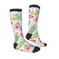 thumbnail image 3 of Fotbe Turtle Flower print Women's Men's Novelty Crew Socks Cotton Socks Knee High Socks for Walking,Running,Nurses,Pregnancy, 3 of 8