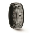 thumbnail image 5 of Edward Mirell Black Ti & Titanium Polished & Spinel Grooved Ring, 5 of 6
