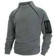 thumbnail image 1 of pstuiky camisas de hombre de manga larga, Suéter de forro polar con media cremallera y retazos para hombre, manga larga, cuello vuelto, cuello alto, abrigo de medio cuello top de hombre l, 1 of 8