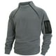 thumbnail image 1 of pstuiky Camisas de manga larga de invierno para hombre, Suéter de forro polar con media cremallera y retazos para hombre, manga larga, cuello vuelto, cuello alto, abrigo de medio cuello salir tops s, 1 of 8