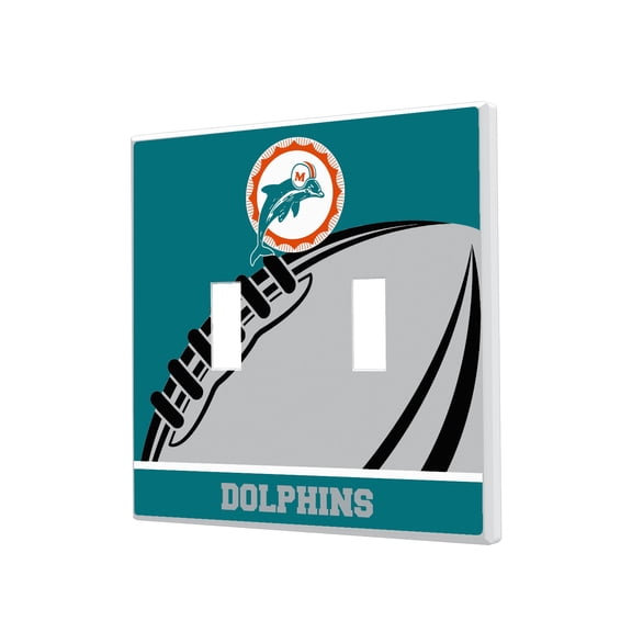 Miami Dolphins Passtime Design Double Toggle Lightswitch Plate