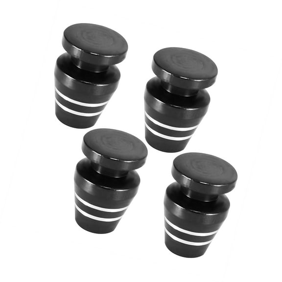 Motoforti 4pcs Black Tire Stem Valve Caps Wheel Valve Covers Car Dustproof Cup Shaped Cap