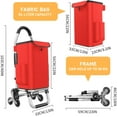 thumbnail image 2 of 2 in 1 Shopping Cart for Groceries, 110 lbs Grocery Cart on Wheels, Foldable Shopping Cart with 6 Wheels, Load-Bearing Hand Truck with Black Waterproof Bag for Shopping, Camping, Garden, 2 of 15