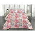 thumbnail image 2 of Ambesonne Romantic Vibes Quilted Bedspread Set 3 Pcs, Dreamy Floral Print, King, Pastel Pink Lavender Blue, 2 of 4