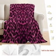 thumbnail image 5 of Pink Leopard Print Blanket Soft Cozy Warm Throw Blanket for Couch, Plush Fuzzy Flannel Fleece Blankets for Sofa, Retro Chic Abstract Animals Texture Bed Blankets Lightweight Gifts for Women, 50"x80", 5 of 9