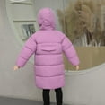 thumbnail image 4 of LFEOOST Kids Girls Coats Hooded Puffer Jacket Winter Warm Parka Overcoat for 5-13 Years Purple 7-8 Years, 4 of 7