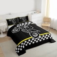 thumbnail image 3 of Feelyou Cartoon Motorcycle Lover Bedding Comforter Set, Dirt Bike Sports Twin Comforter Sets, Teens Kids Boys Girls Reversible Bedding Set, Breathable Home Decor, 2pcs, 3 of 8