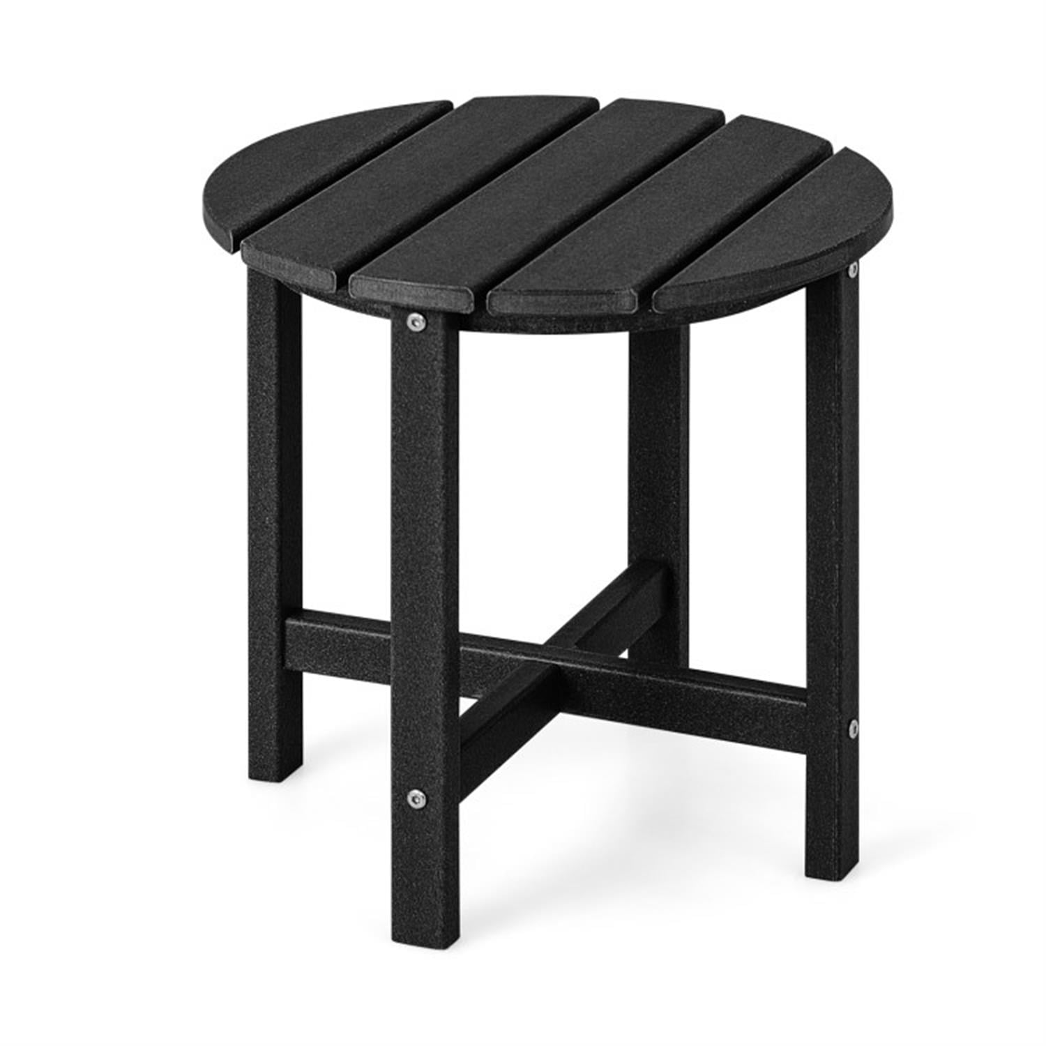 Demi Bonn 18" Round Weather-Resistant Adirondack Outdoor Side Table Set of 2, Small Outside End Table for Garden Yard Patio,door or Outdoor Use, Blue