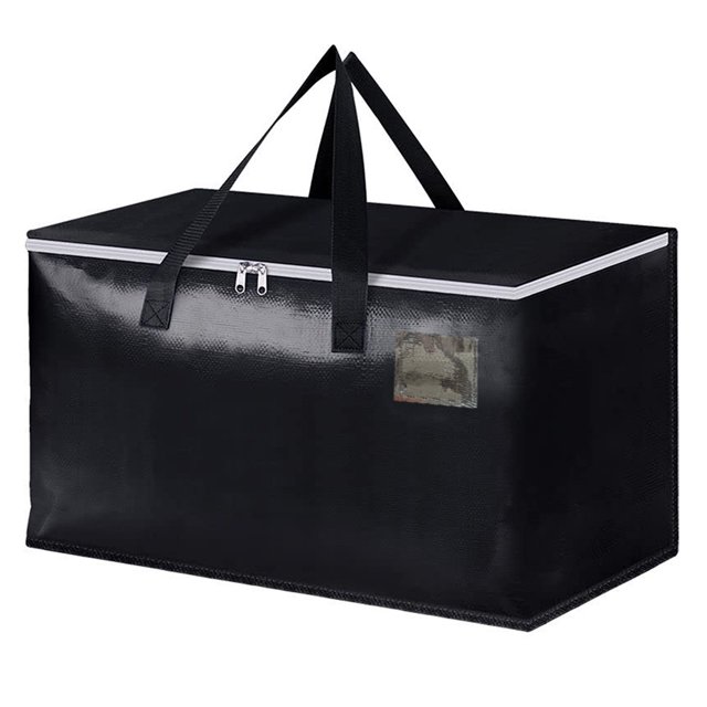 Bolsas Mudanza Confeccionadas Bolsas Tejidas Almacenamiento Gran Capacidad Portátil Plegable Edredones para El Ropa Bolsas Almacenamiento (negro)