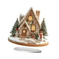 thumbnail image 2 of Adorno de mesa de casa de pueblo navideña, figura coleccionable, escena de nieve, acrílico D, 2 of 9