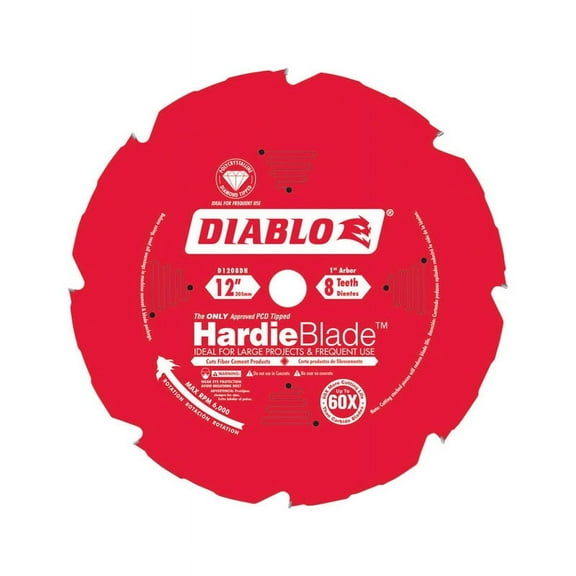 Diablo D1208Dh 12-Inch 8T Hardieblade Pcd Fiber Cement Saw Blade