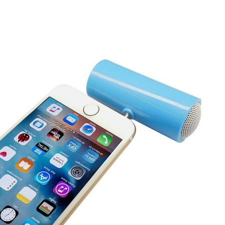 Portable Cylindrical Speaker Mobile Phone Speaker for Iphone Samsung Huawei Phones iPad Tablet Blue