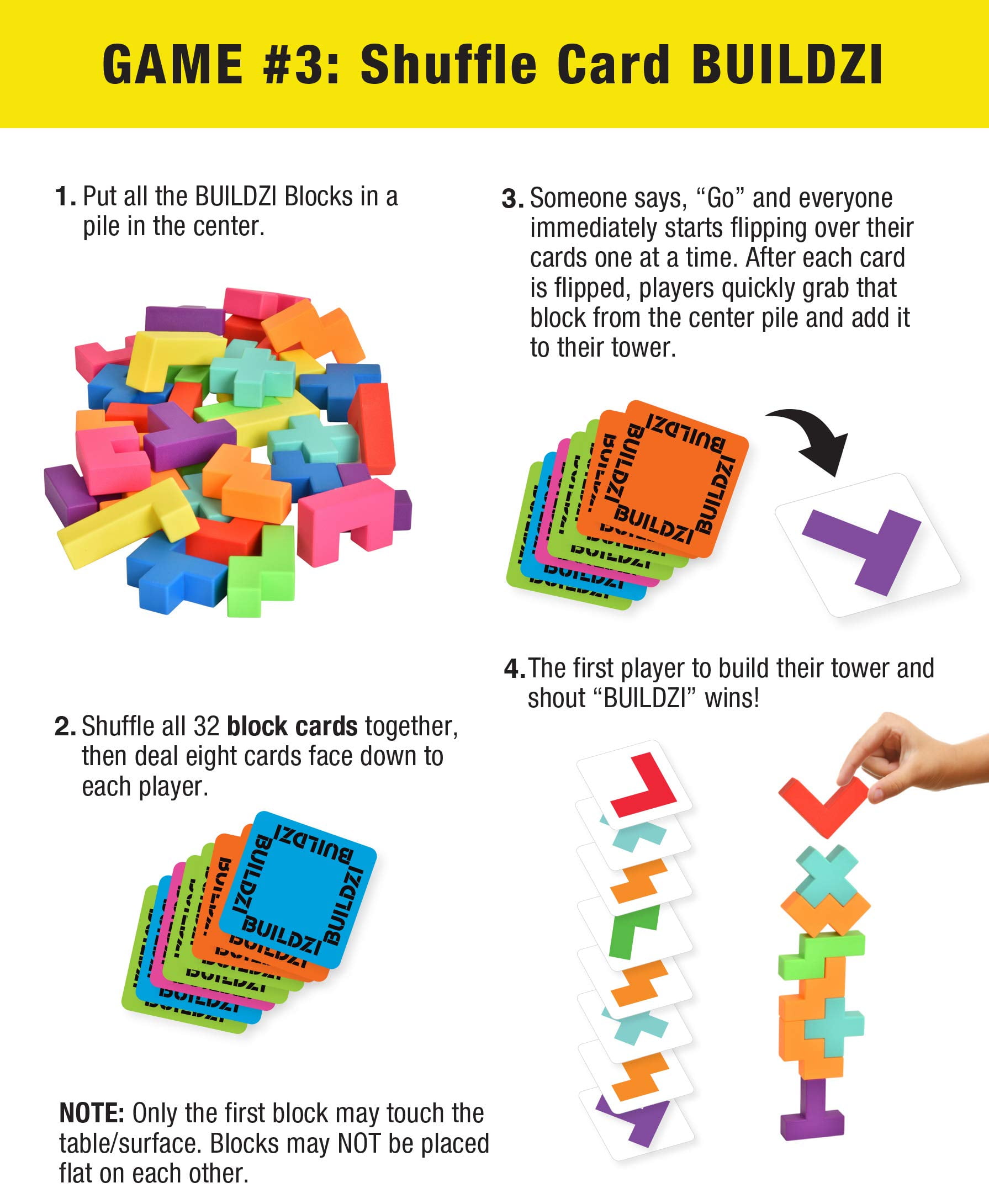 BUILDZI by TENZI - The Fast Stacking Building Block Game for The