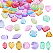 300Pcs Pool Diving Gems Acrylic Colorful Crystals Pirate Treasure Jewels Summer Party Diving Gems Underwater Diamond
