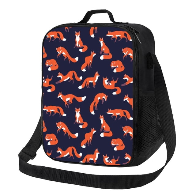 Disketp Foxes In Different Poses Bolsa Térmica Estampada para Almuerzo, Lonchera para Hombres y Mujeres Adultos