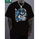 thumbnail image 1 of [Bear And Money Fly T-shirt] Premium Bear And Money Fly Pattern Print T-shirt - Men's Fashionable Casual Thick Pure Cotton Short Sleeved Round Neck, 1 of 5