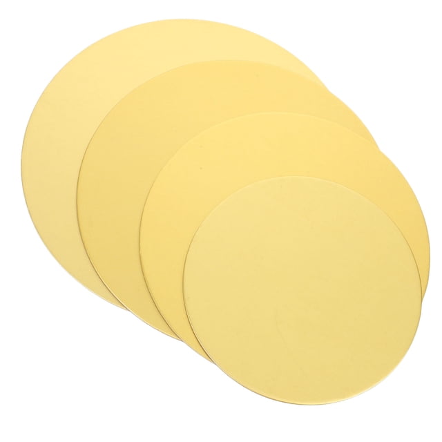 ETHZZLE 4Pcs Golden Cake Base Plates for Baking Accessories Perfect for Wedding Cake Displays