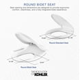 thumbnail image 2 of Kohler K-76923-96 Puretide Round Manual Bidet Toilet Seat, White With Quiet-Close Lid And Seat, Adjustable Spray Pressure And Position, Self-Cleaning Wand, No Batteries Or Electrical Outlet Needed, 2 of 7