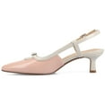 thumbnail image 3 of Journee Womens Padma Sling Back Pointed Toe Kitten Heel Pumps, Widths Available, 3 of 10