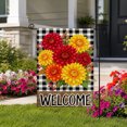 thumbnail image 2 of SPXUBZ Sunflower Welcome Garden Flag 12 x 18 Inch Linen Fall Outdoor Yard Flag Buffalo Plaid Floral Front Porch Farmhouse Lawn Patio Seasonal Decoration, 2 of 5
