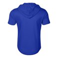 thumbnail image 4 of YLSDY Mens Shirts Hoodies for Men Short Sleeve Quarter Zip Hoodie Lightweight Oversized Hooded Tshirts with Pocket Blue M, 4 of 5