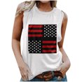 thumbnail image 1 of Camiseta sin mangas con estampado de rayas y estrellas de la bandera de EE. UU. para mujer de verano Fridja  gh2775, 1 of 5
