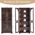 thumbnail image 2 of Joaxswe 72" Tall Arched Bookshelf Set of 2, Kitchen Pantry Storage Cabinet, 6-Tier Bookcase with 2 Doors for Living Room, Kitchen, Home Office,Walnut, 2 of 9