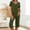 Army Green, variant on Womens Loungewear Set Short Sleeve Pyjamas V Neck Casual Outfits Solid Basic Cropped Pants Sportswear Tracksuit Loose Fits Comfy Sleepwear Suits