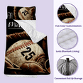 thumbnail image 4 of Gresahom Custom Nap Mat for Toddler Boys and Girls, Sleeping Bag with Pillow and Blanket for Preschool, Sleeping Mat for 3-15 Years, Cozy Nap Mat Set for Daycare, White & Black Baseball Sports, 4 of 9