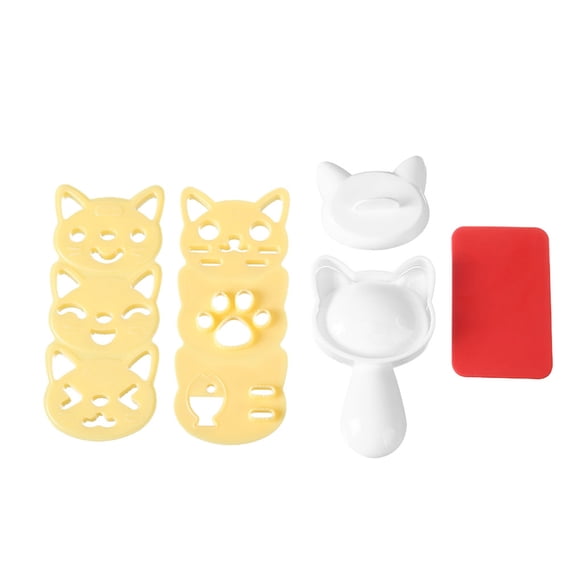 Billuyoard Molde de arroz duradero y que no se deforma fácilmente – Sushi Masterpieces Moldes de sushi con forma de animales de dibujos Cocina y Comedor gatito