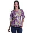 thumbnail image 1 of Moomaya Haut à Col Rond Imprimé pour Femmes Blouse à Manches Coudées Tunique Tenue Formelle, 1 of 5