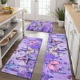 thumbnail image 2 of Purple Lavender Butterfly Scene Kitchen Rugs Sets Of 3,Kitchen Runner Rugs Non Skid Washable,Decorative Kitchen Floor Mats for Kitchen,Sink,Laundry,17"x30"+ 17"x47" + 17"x59", 2 of 6