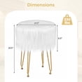 thumbnail image 3 of Gymax Vanity Chair Makeup Stool Furry Padded Seat Round Ottoman White, 3 of 10