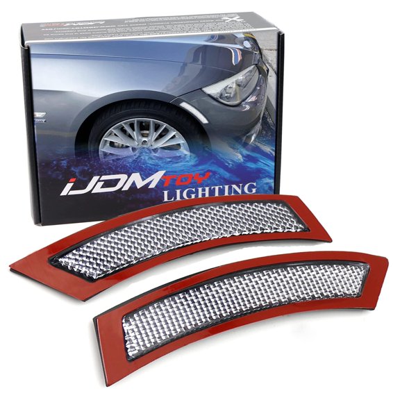 White/Clear Lens Front Bumper Side Markers For 2007-2012 BMW E92/E93 3 Series Coupe 328i 335i, Replace OEM Amber Reflector Assy