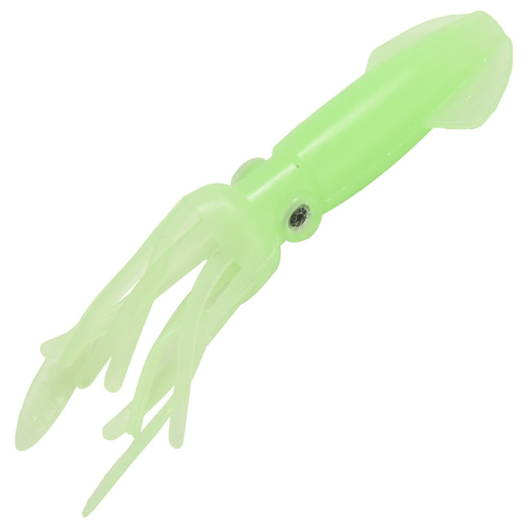 5Pcs 10.5Cm Octopus Lures Squid Skirt Bait Glow in Dark Luminous Saltwater  Bait for Tuna Dolphin Bass 