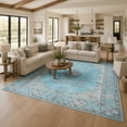 thumbnail image 4 of KAROSA Blue Vintage Machina Washable Area Rug, Soft Low Pile Rug with Non-Slip TPR Backing,6'x9', 4 of 7