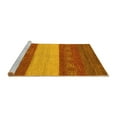 thumbnail image 2 of Ahgly Company Machine Washable Indoor Square Abstract Yellow Modern Area Rugs, 7' Square, 2 of 4