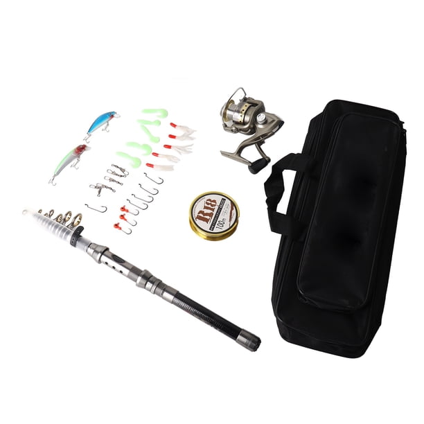Coda de PESCA LIXADA Varada Combo Combo de fibra de carbono telescópica coda de Pesca Girando de Carrete de Pescado Atraes Ganchos Gamiones Swivels Agua Agua Dulce