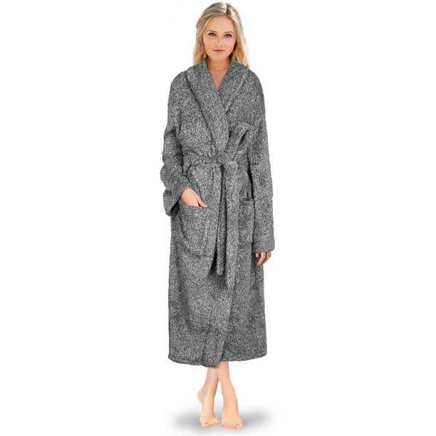 PAVILIA Premium Women Plush Soft Robe Fluffy Warm Fleece Sherpa Shaggy