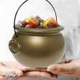 thumbnail image 7 of PMU Halloween Cauldron - Blow Mold Plastic Party Accessory - Candy Holder for Kids - Halloween Party Favors & Supplies - 8 Inch Gold Pkg/6, 7 of 7