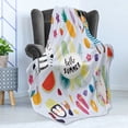 thumbnail image 4 of Hello Summer Soft Flannel Fleece Blanket, Flip Flops Sea Shells Sunny Days Monkey in a Bathing Suit Vivid, Cozy Plush for Indoor and Outdoor Use, 50" x 60", Baby Blue and Multicolor, by Ambesonne, 4 of 5